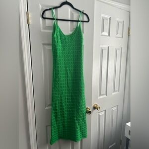 Vici Green Midi Slip Dress with Spaghetti Straps for Casual Night Out